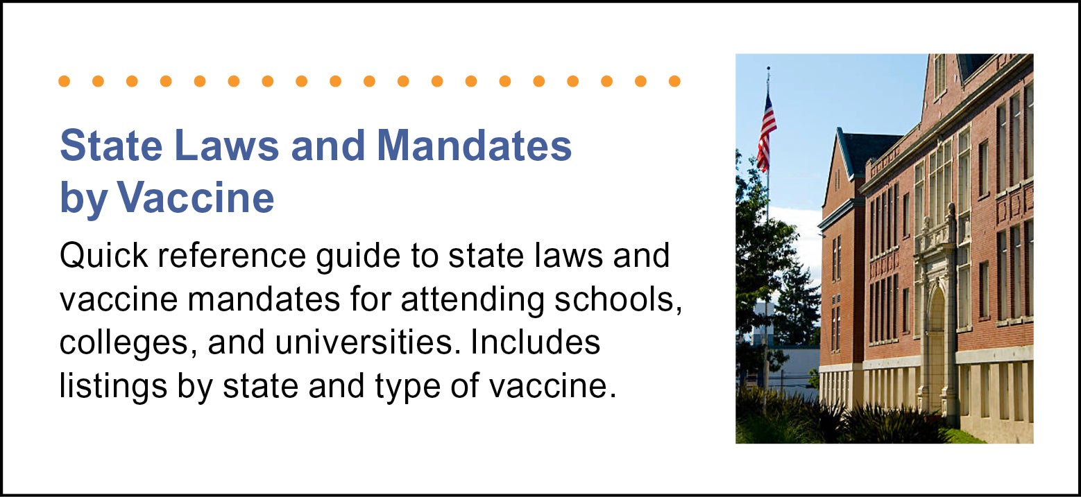 State Laws and Mandates by Vaccine