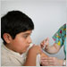 A boy receives an intramuscular injection