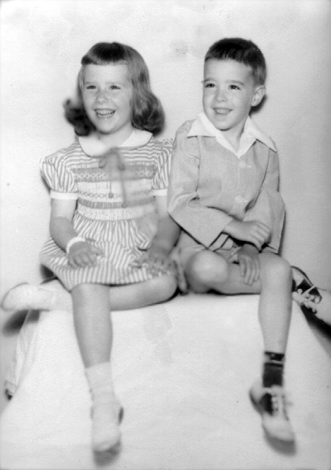 Author Janice Flood Nichols with her brother as children.