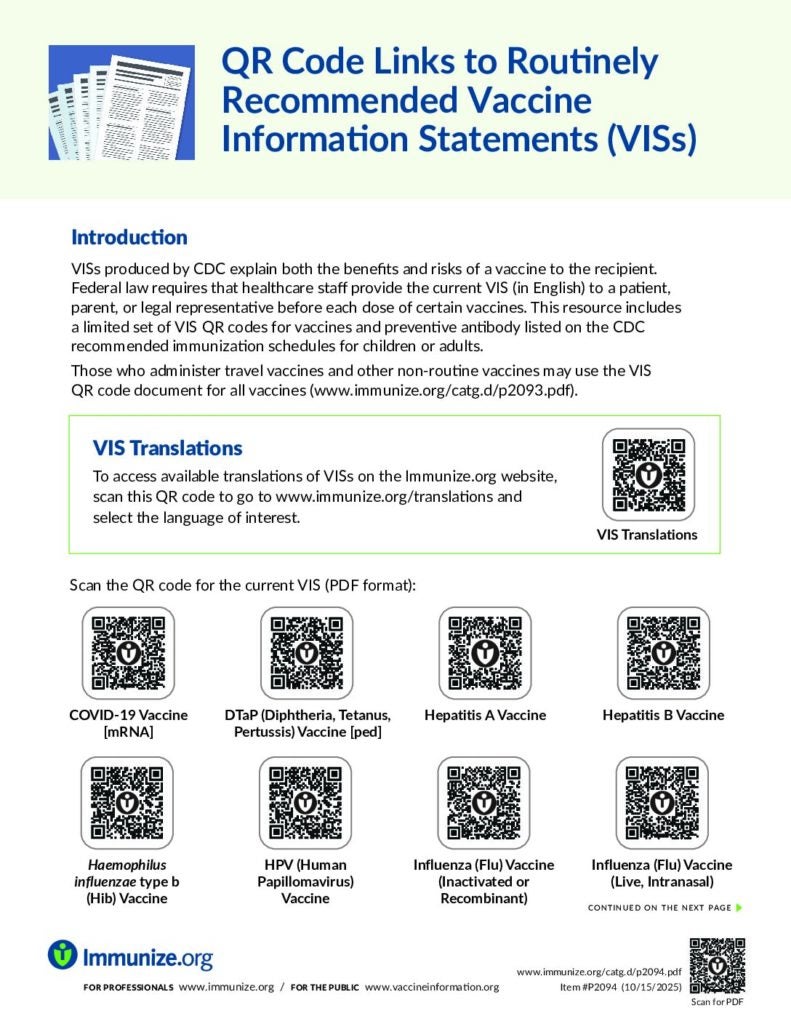 Clinical Resources: VIS-Related Resources | Immunize.org