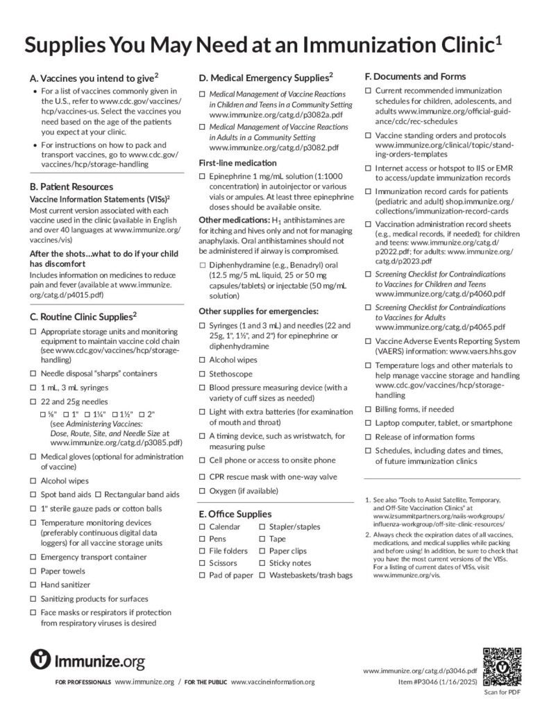 Clinical Resources: Administering Vaccines | Immunize.org