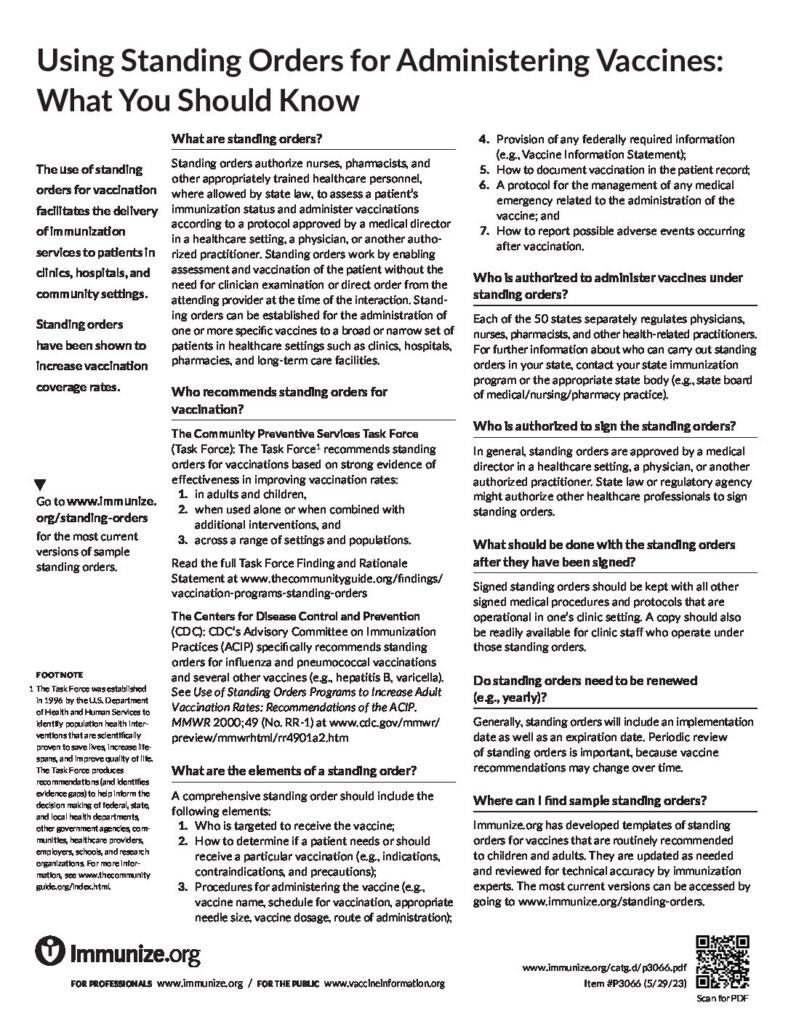 Standing Orders Templates Archives