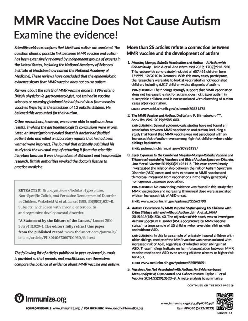 Autism: Resources & Information | Immunize.org