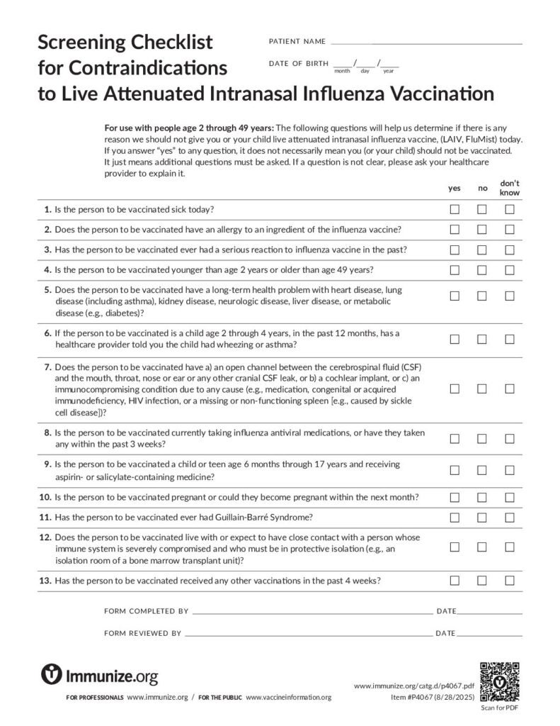 Clinical Resources: Contraindications & Precautions | Immunize.org