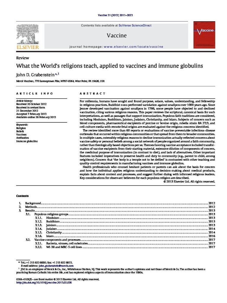 Religious Concerns: Resources & Information | Immunize.org