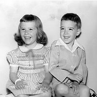 Author Janice Flood Nichols with her brother as children.